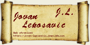 Jovan Leposavić vizit kartica
